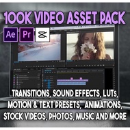 100k Adobe Premiere Pro, After Effects & CapCut Editing Assets, Preset, Stock Video, Sound Effect, L