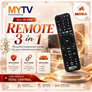 MYTV 3 in 1 Original Remote Control Replacment Alat Kawalan Jauh Televisyen MyTv Controller Decoder 