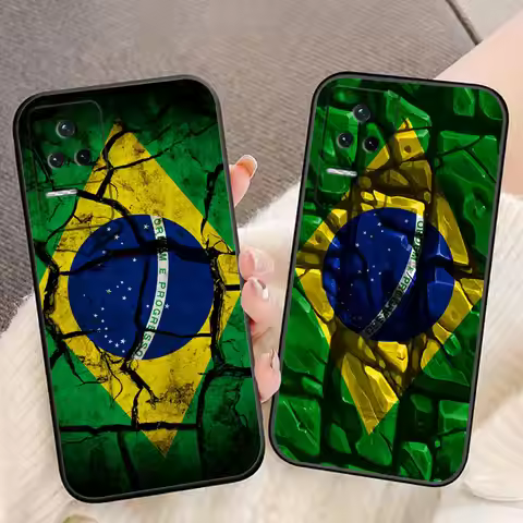 National Flag Of Brazil Soccer Phone Case For Redmi K60 K40 K30 15 15C 14C 13C 12C 12 10 10C 9T 9C 9