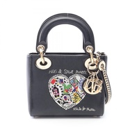 【二手】迪奧手提包， Christian Dior 克里斯汀·迪奧 x Niki de Saint Phalle LADY DIOR MINI，串珠，兩用，黑色皮革 x Niki de Saint P