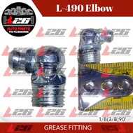100PCS/SET 1/8INCHES BSP (3/8) 90 DEGREE GREASE FITTING L-490 Elbow MADE IN TAIWAN