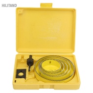 Hilitand 8Pcs Hole Saw Drill Bits Set Yellow High Carbon Steel Woodworking Opener 64mm‑127mm
