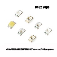 20pcs 0402 SMD Led Diode 0402 Super Bright white RED Green Yellow Blue SMD light-emitting diode LED 