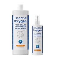 Essential Oxygen, Food Grade Hydrogen Peroxide, 8 + 32 fl oz, Natural Cleaner, 3%, 1 - 8 fl oz spray