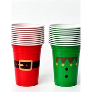 12oz Colorful Plastic Cup Christmas Tongs Cup Racing Game Cup Annual Meeting Party Family Interactiv