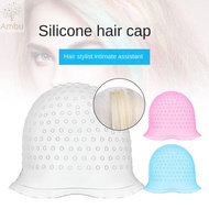 AMBU Hair Coloring Highlighting Cap, Silicone Reusable Hair Coloring Hat, With Hook Hair Dying Frost