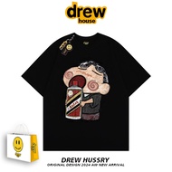 Drew Official Flagship Store Hand-Drawn Crayon Short-Sleeve T-Shirt Pure Cotton Loose Casual Top for