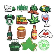 1PCS Fashion Crocs Jibbitz Accessories Creative " Eat Sleep Smokes " Cartoon Shoe Buckle DIY Shoes C