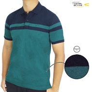 camel active Mens Jasper Navy Stripe CVC Polo Shirt