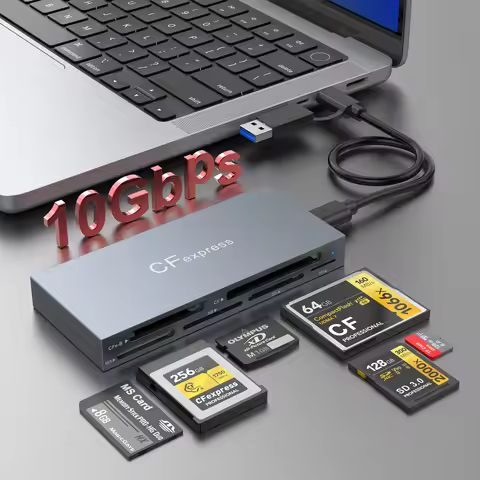 6 in 1 CFexpress Type B/CF/XD/MS/SD/TF Card reader 10Gbps for Windows XP MAC OS with Cable for SLR C