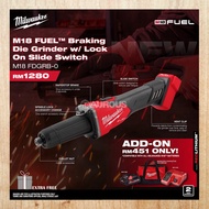 MILWAUKEE M18 FUEL BRAKING DIE GRINDER WITH LOCK ON SLIDE SWITCH M18 FDGRB-0X0 (BARE TOOL)