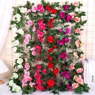 Roses vines Artificial flowers silk roses fake vines garlands for Wedding Birthday Garden Decor