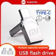 Xiaomi TYPE-C flash drive 128GB, 256GB, 512GB, 1TB, C-type 2-in-1 flash drive 32GB, 64GB, metal waterproof pen drive compatible with mobile phones and computers
