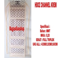 Jumbo Channel Cream Hanging Bag Rack with Zipper