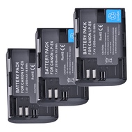 3Pcs 2650mAh LP-E6 LP E6 LP-E6N Camera Baery for Canon EOS 5DS 5D Mark II Mark III 6D 7D 60D 60Da 70D 80D DSLR EOS 5 Cam