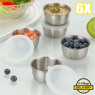 [3-5 Days Arrive] 2/3/6Pcs Stainless Steel Sauce Cup 40ml, Portable Snack Bowl for Soy Sauce, Honey,