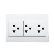 ชุดเต้ารับ 3 ขา 3 ช่อง HACO M4N-E30 สีขาว (1095598)