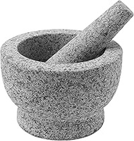 ChefSofi 1.5 Cup-Capacity Mortar and Pestle Set - Unpolished Heavy Granite for Enhanced Performance and Organic Appearance