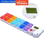 Weekly Pill Organizer With Alarm AM PM Large Capacity Travel Vitamin Box Medicine Reminder Tool