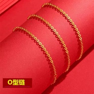 สร้อยคอทองคำขาว 18K สำหรับผู้หญิง โซ่รูปกระแสน้ำ โซ่รูปมัดย้อม โซ่รูปตัวอักษรสี่เหลี่ยม โซ่รูปกระดูก