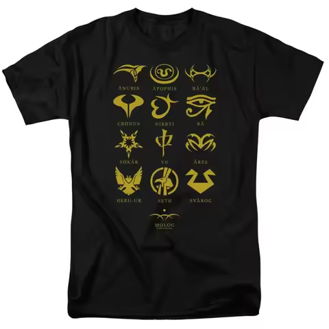 Stargate Sg1 Goauld Characters T Shirt Licensed Sci-Fi Tv Alien Show Tee Black
