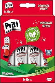 Pritt Glue Stick, Safe & Child-Friendly Craft Glue for Arts & Crafts Activities, Strong-Hold Adhesiv