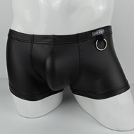 CLEVER-MENMODE người đàn ông đồ lót Giả Da Vòng Kim Loại Boxers mềm cạp trễ tóm tắt cho nội y cho na