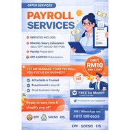 Payroll Service Malaysia Kira Gaji Staff EPF SOCSO EIS Payslip SME Akaun Part Time Murah