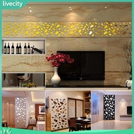 {livecity} 12Pcs Removable 3D Mirror Wall Sticker Pebble DIY Art Decal Home