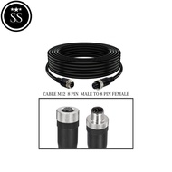 Cable M12 8 Pin Male to 8 Pin Female 24 AWG / straight Connector Cable 8 pin MF (3 meters A code)