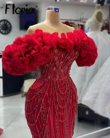 Plus Size Gorgeous Wedding Party Dress Dubai Women Formal Prom Gowns Custom Dinner Night Dresses Bea