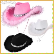 HSHELAA Cowgirl Hat Sequin Fashion Cowboy Accessory Cosplay Costume Party Sequin Cowgirl Hats