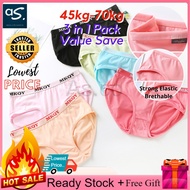 Seluar Dalam Wanita Set Free Size Love &amp; MKQY 3 In 1 Pack Panties Women Set Sepender Perempuan Celana Dalam Wanita