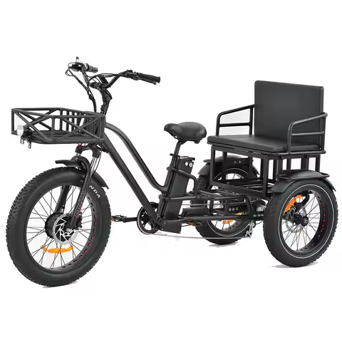 Family Cargo Electric Bike 3wheel Front Drive Electric Power Bike 2 Person Three Wheel Electric Bike