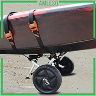 [Amleso] Foldable Kayak Trolley with Solid Rubber Tires, Lashing Straps, Kayak Trailer, Canoe Carrie