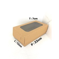 10 PCS BROWNIES BOX KRAFT MIKA 22X12X7 LAMINATION 365 GSM WNP