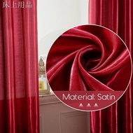 Home Decor◐GDeal【Thick Curtains】Langsir TebalLiving Room Satin Blackout Window Bottom Curtain Bedroo