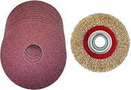 RFRYZE 10 PCS 7 Inch 80Grits PSA Sanding Disc & 1 PCS Rust Removal Wheel, Specially Used for TD7550-