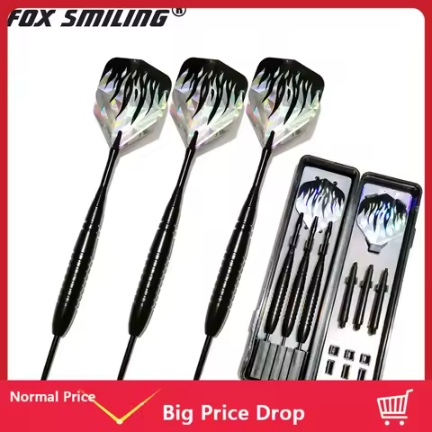 Fox Smiling 3pcs 23g Darts Steel Tip Darts With Aluminum Dart Shaft Dardos With Dart Accessories