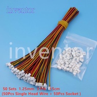 50Sets 3Pin Single End Micro JST Pitch 1.25mm 15cm 28AWG Wire To Board Connector