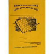 STPM Ekonomi 1 workbook, compiling past year questions from 1999 to 2023 with suggested answers.