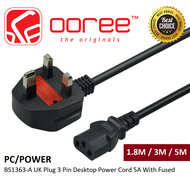 [1.8M/3M/5M] UK 3PIN 5A/250V / 13A/250V POWER CORD DESKTOP LAPTOP NOTEBOOK TV LCD MONITOR CABLE TEAP