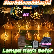 Lampu Raya LED Ketupat Star Raya 6M 20LED Solar/Bateri Dua Sumber Tenaga Lampu Raya Hiasan Hari Raya