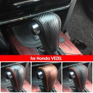 Timekey ของตกแต่งภายในเกียร์หนังหุ้มหัวลูกบิดอุปกรณ์เสริมสำหรับ Honda Vezel HRV HR-V 2014 - 2020 AT