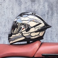 LVS-703 Bright Black Helmet Motorcycle Full Face Motorcycle Helmet Riding Big Spoiler Unisex Helmet 