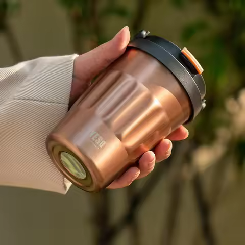 Tyeso 400ML/500ml Vintage Vacuum Flasks Insulated Coffee Mug 304 Stainless Steel Portable Travel Cup