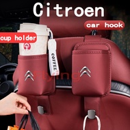 Citroen Car cup holder car seat back storage box car hook hook car storage High quality leather For 