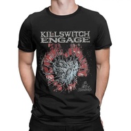 T-shirt lelaki leher bulat daripada kapas tulen, Killswitch Music Band Engage, t-shirt pantai. Reka 