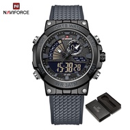 NAVIFORCE Watch for Men Waterproof Sports Casual Digital Wristwatch Luminous Watches Chronograph Alarm Man Watch Silica Strap