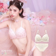 PANCUTE rose romantic ruffles bra panties set (Sizes A-F)(A48J3665AF)(Direct from Japan)1
